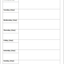 Smashing Sample Weekly Schedule Templates Free Template