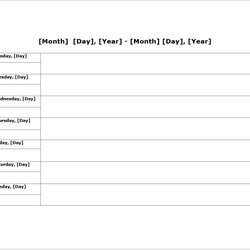 Wizard Weekly Schedule Templates Free Printable Template