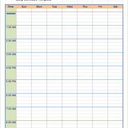Weekly Schedule Word Template Free Daily