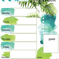 Fine Free Weekly Schedule Templates Excel Word Template Mb