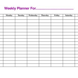 Perfect Printable Weekly Schedule Template Excel Word Time Worksheets Per