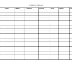 Very Good Free Weekly Schedule Templates Excel Word Template Kb