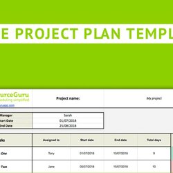 Free Project Plan Template For Excel