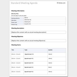 Fantastic Agenda Outline Template For Word Excel Format Meeting Doc
