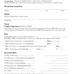 Shared Housing Room Rental Agreement Template Printable Page Thumb Big