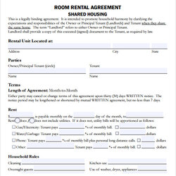 Super Free Sample Rental Agreement Templates In Ms Word Shared Housing Room Template Rent House Lease Renting