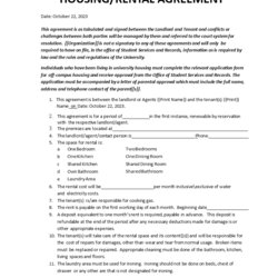 Great Housing Rental Lease Agreement Templates At Template