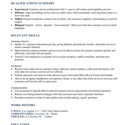 Fine Customer Service Resume Examples Template Printable Templates Samples