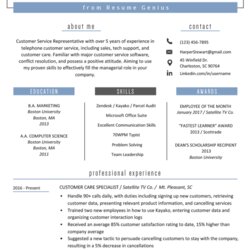 Sublime Free Customer Service Resume Template With Minimalist And Elegant Look Representative Examples