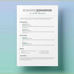Very Good Minimalist Resume Template Word Free Of Templates For Examples Download