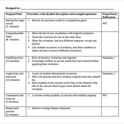 Splendid Free Sample Middle School Lesson Plan Templates In Ms Word Template Daily Business