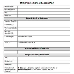 The Highest Quality Lesson Plan Template Free Word Document Downloads School Middle Templates