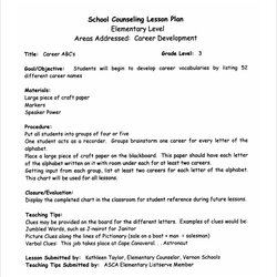 Marvelous Free Sample Middle School Lesson Plan Templates In Ms Word Template Counseling Business