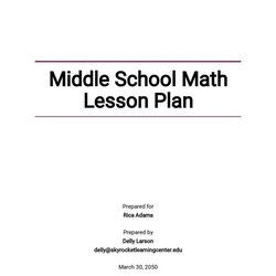 Very Good Free Daily Lesson Plan Template Collection Templates Download Word Middle School Math