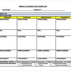 Fantastic Free Sample Middle School Lesson Plan Templates In Ms Word Template Weekly