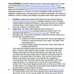 Great Free Texas Standard Residential Lease Agreement Template Word
