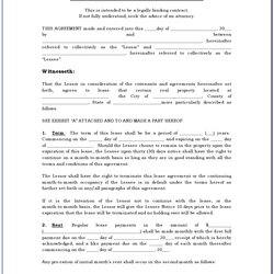 Texas Lease Agreement Form