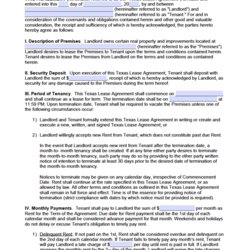 The Highest Quality Free Texas Rental Lease Agreement Templates Word Residential