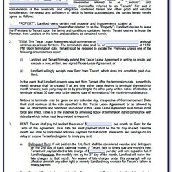Matchless Free Texas Standard Residential Lease Agreement Form Template Pertaining Apartment Printable