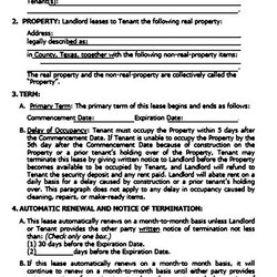 Admirable Texas Residential Lease Agreement Being Landlord
