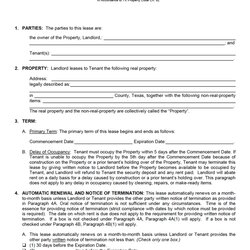 Fantastic Free Texas Rental Lease Agreement Templates Agreements Standard Residential Sample