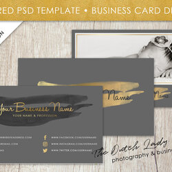 High Quality Business Card Template For Adobe Layered Photography Templates Dutch Lady Designs Designer