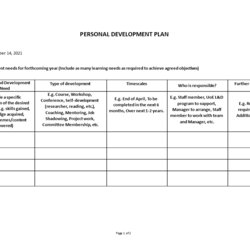 Sterling Personal Development Plan Template