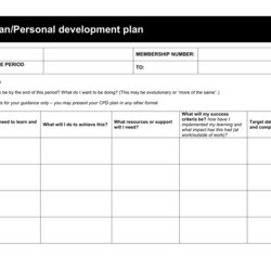 Eminent Personal Development Cpd Plan Template