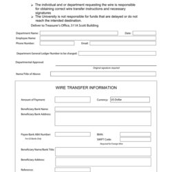 Admirable Wire Transfer Authorization Form