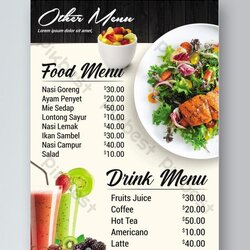 Magnificent Printable Restaurant Menu Template Free Download