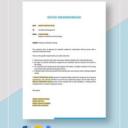 Terrific Free Sample Office Memo Templates In Ms Word Template