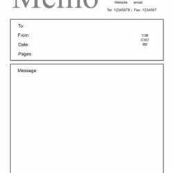 Eminent Free Microsoft Word Memo Template Sheet Fax Cover Printable Docs Business Format Google Example Blank