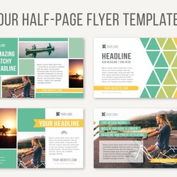 Magnificent Four Half Page Flyer Templates Creative Market Cards Wondrous Microsoft