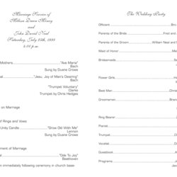 Preeminent Wedding Program Template Templates Programs Inside Info