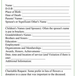 Excellent Funeral Program Template Ideas Free Printable Obituary With Fill In Blank Sample Resume