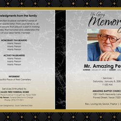 Champion Free Obituary Program Template Download Funeral Editable Microsoft Templates Word Publisher