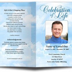 Free Obituary Program Template Download Word Celebration Life Templates Unbelievable Awesome High Resolution