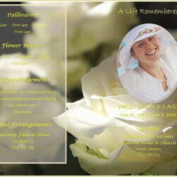 Fine Free Obituary Program Template Download Of Funeral Templates Celebration Life Create Word Programs