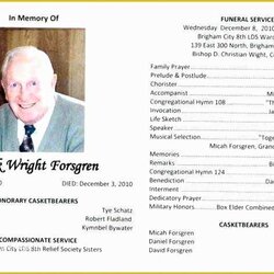 Peerless Free Obituary Program Template Download Of Pin On Funeral Templates Word Ms Sample Programs
