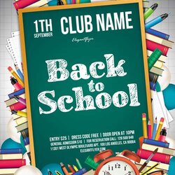Cool Back To School Free Flyer Template For And Party Com