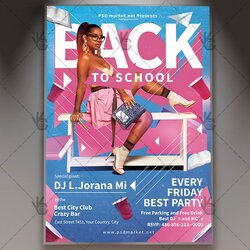 Admirable Download Back School Flyer Template Party