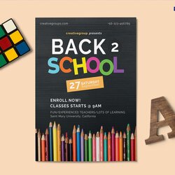 Excellent Back To School Flyer Design Template In Word Publisher Flyers Templates Editable