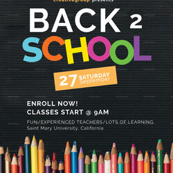 Worthy Back To School Flyer Design Template In Word Publisher Flyers Illustrator
