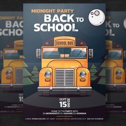 Spiffing Free Back To School Flyer Template Bus Vectors