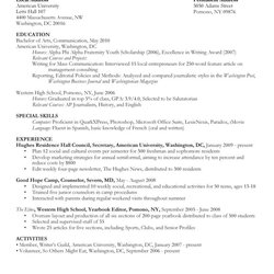The Highest Standard College Student Resume Templates Format Template