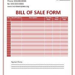 Great Bill Of Sale Form Free Word Templates Template Printable Blank Choose Board