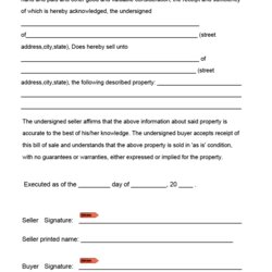 Free Blank Bill Of Sale Form