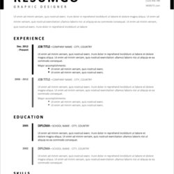 Perfect Free Ms Word Resume Templates To Download In New
