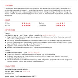 Out Of This World Primary School Teacher Resume Example Writing Tips