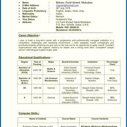 Sterling Resume Of Teacher India Teachers Format Professor Sample Indian Job Template Word Jobs Grade Example